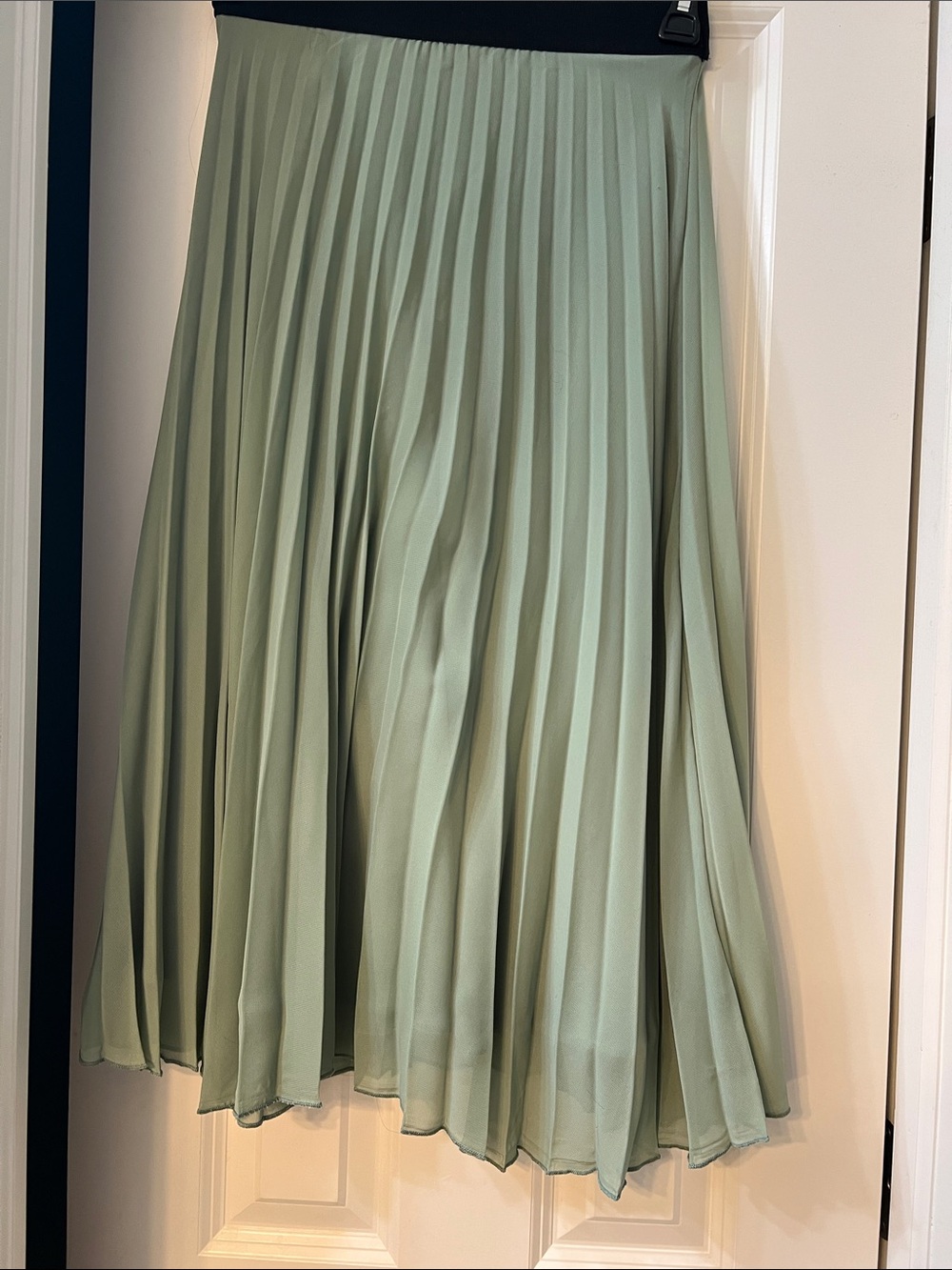 Pleated Midi Skirt in Sage Green